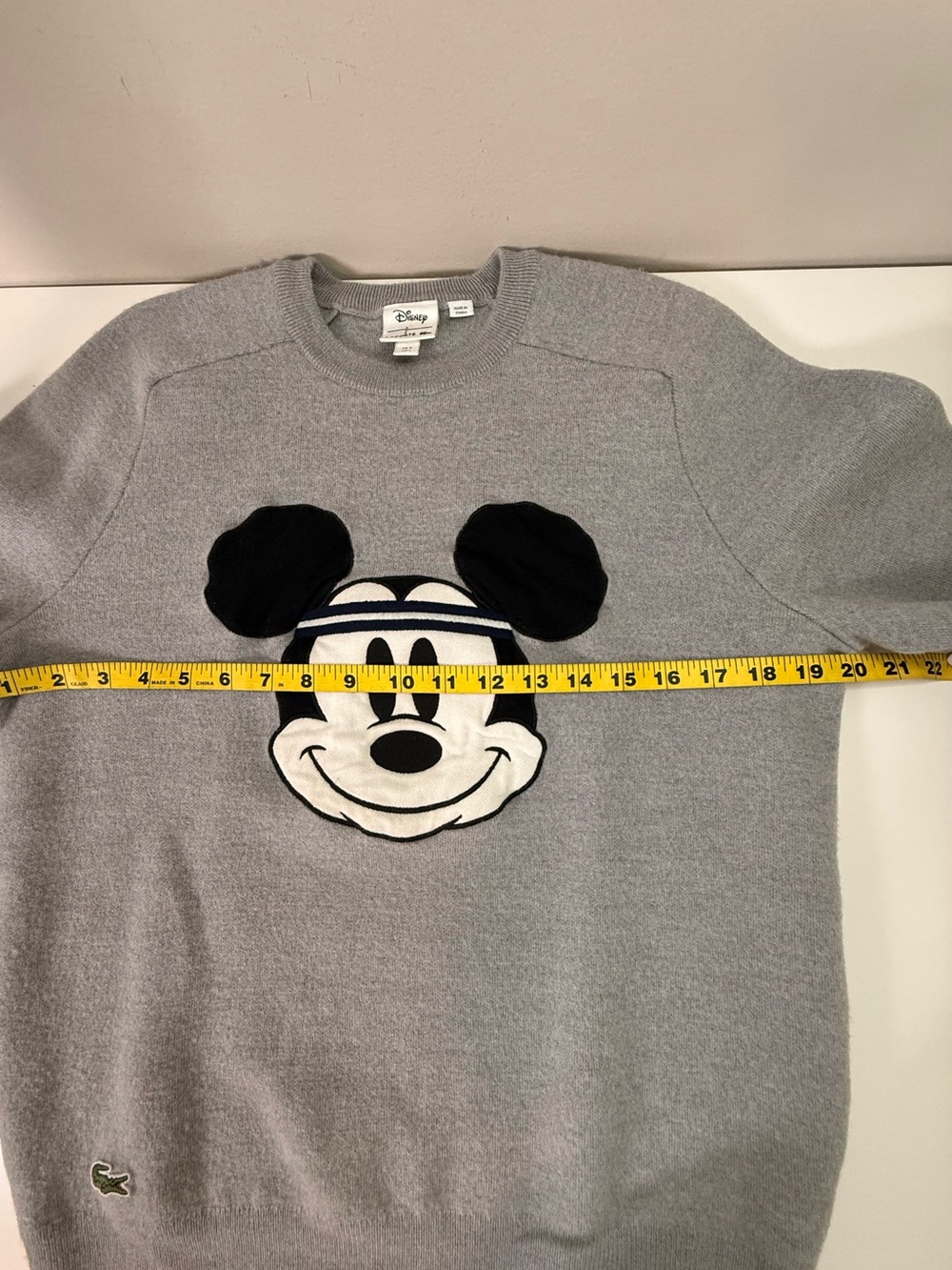 Lacoste Disney x Mickey Mouse Tennis Wool Blend Crewneck | Gray | Large - Picture 13 of 16